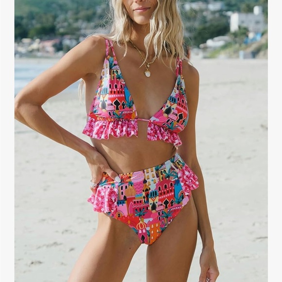 Amazon Multicolor Ruffle Bikini - Picture 2 of 3